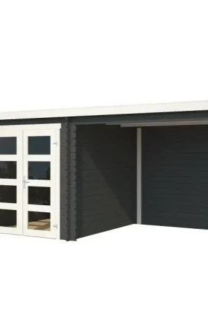 Outdoor Life Blokhut Helena Carbon Grey-Wit 472 x 230 cm Seizoensaanbieding