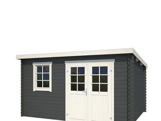 Outdoor Life Blokhut Amira Carbon Grey-Wit 380 x 175 cm Flitsaanbieding