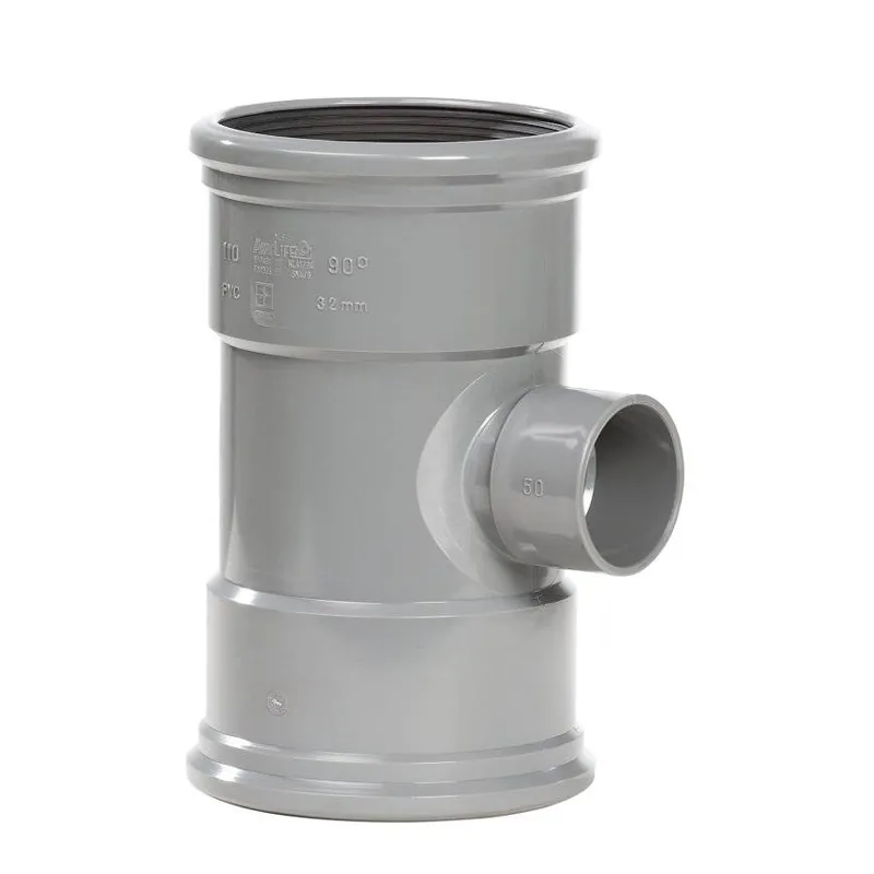 Nieuw PVC verloop T-stuk 88 graden 125 x 50 mm 2x manchet 1x lijm