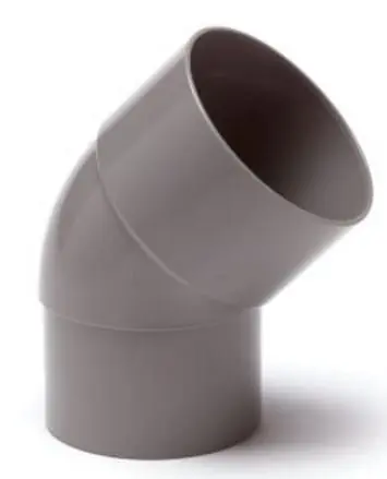 Bestseller PVC HWA bocht 45 graden 70 mm mof/spie/verjongd spie