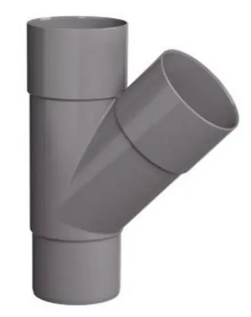 Koop Online PVC HWA T-stuk 2x mof 45 graden - 100 mm verjongd spie-eind