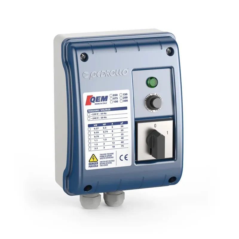 Hoge Kwaliteit QEM 200 aansluitkast t.b.v. 2 PK bronpomp motor