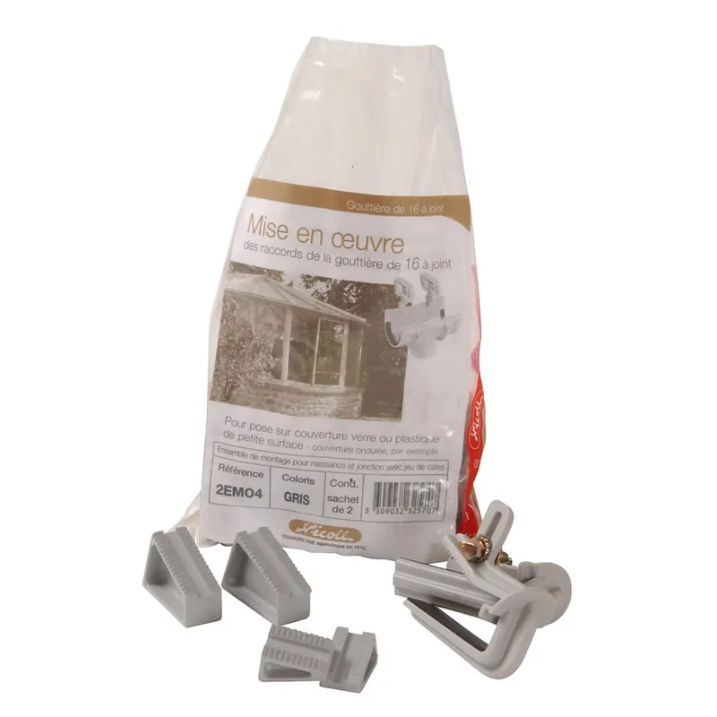 PVC mastgoot montagehaak golfplaat 70 mm, Grijs, Nicoll Gereduceerde Prijs