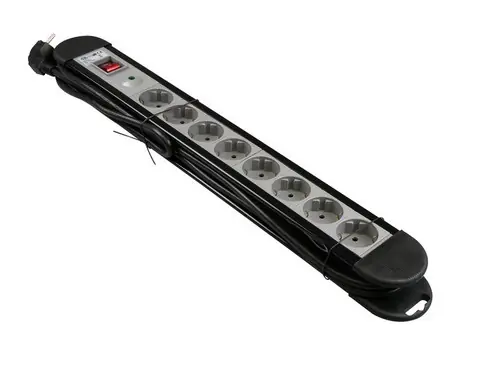 Betrouwbaar Stekkerdoos ZWART 3METER MA 8 VOUDIG