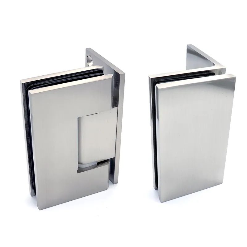 Porto RVS - 2x 90º glas-wand eenzijdig scharnier - 2x 90º glas-wand eenzijdig glasklem - set 6 Direct Beschikbaar