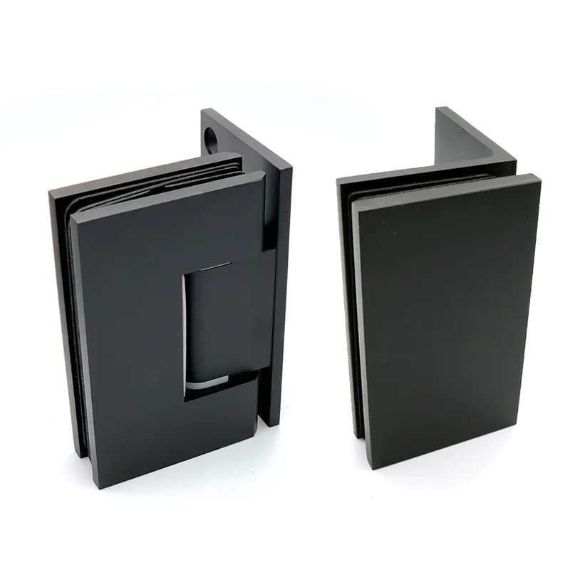 Porto Zwart - 2x 90º glas-wand eenzijdig scharnier - 2x 90º glas-wand eenzijdig glasklem - set 6 Veilige Betaling