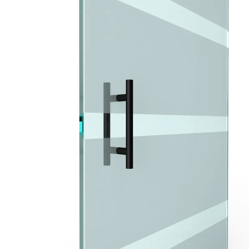 Op = Op T-greep voor glazen deur ø 25mm - L 300x200mm - Zwart