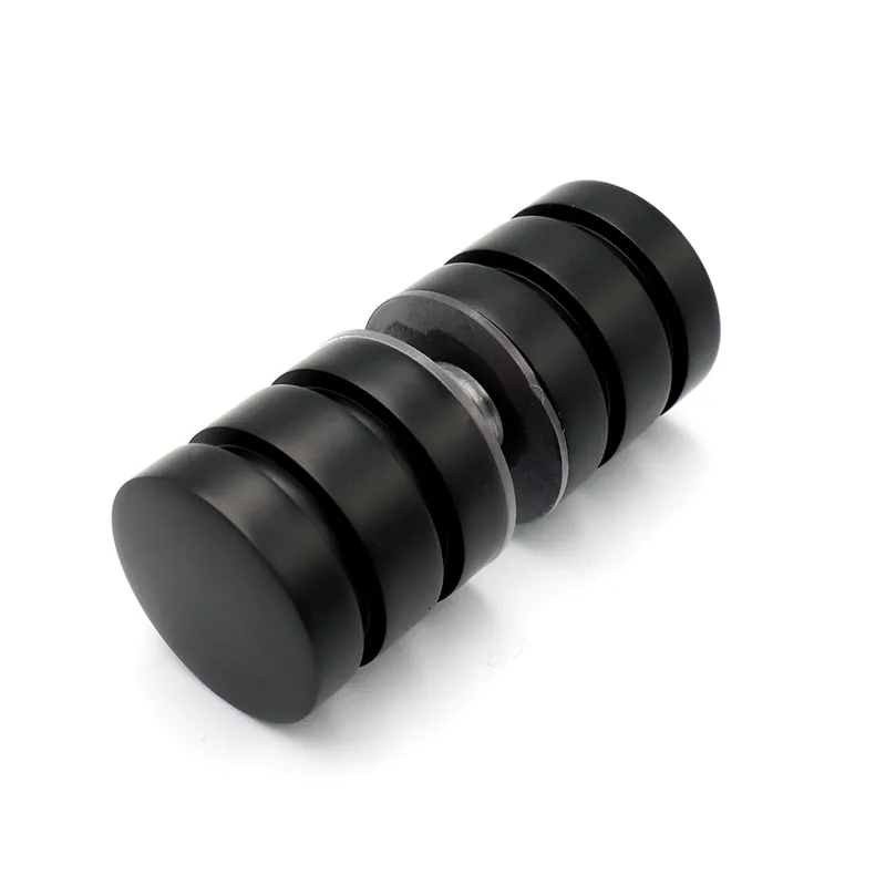 Douchedeurknop 723 rond dubbele groef 30mm - Zwart Laatste Kans