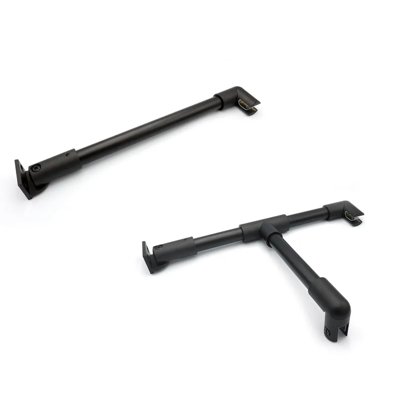 Op = Op Stabilisatiestang set rond Zwart - 1x glas/wand 1000 mm - 1x glas/wand met T-adapter 1000 mm