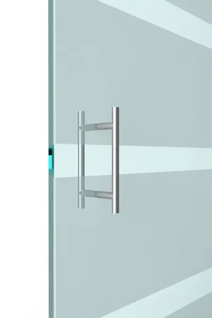 Betaalbaar T-greep voor glazen deur ø 19mm - L 300x200 mm - RVS
