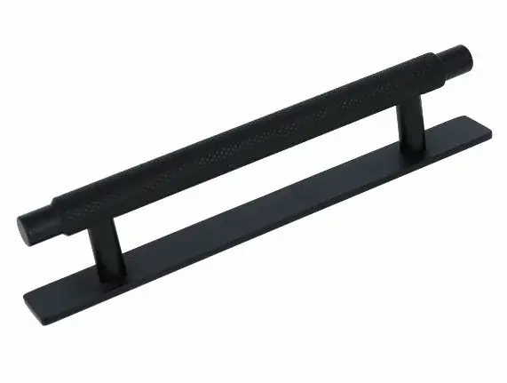 Shop Nu Greep Geribbeld Met Achterplaat 128 mm mat zwart