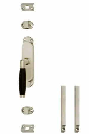 Intersteel set kruk-espagnolet links Ton 222 inclusief stangenset 2x 1250mm nikkel mat/ebbenhout Op = Op