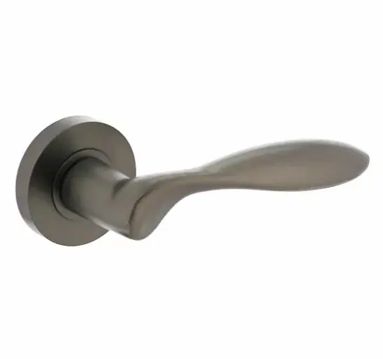 Intersteel enkele deurklink rechts George op ronde rozet antraciet grijs Premium