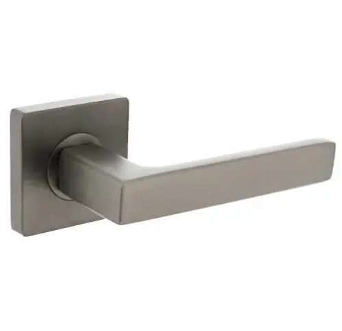 Veilige Betaling Intersteel enkele deurklink rechts Hera op vierkant rozet antraciet grijs