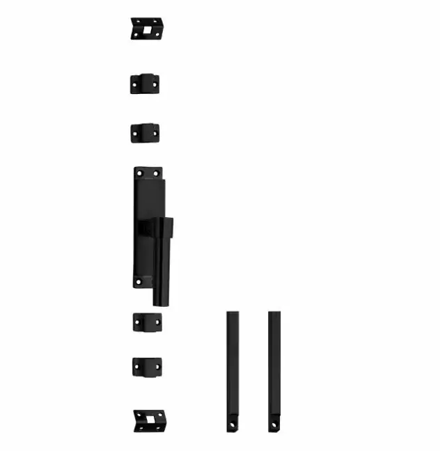 Intersteel set kruk-espagnolet rechts L-recht incl stangenset 2x 1245mm rvs zwart Beperkt Aanbod