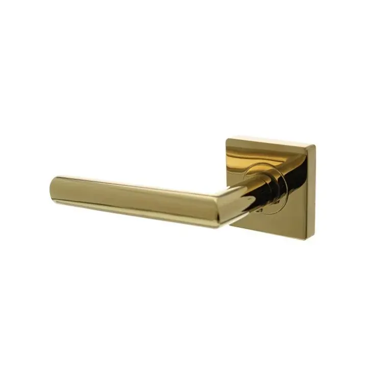 Intersteel enkele deurklink links Bastian op vierkante rozet met nokken 55x55x10mm PVD messingkleur Alleen Vandaag