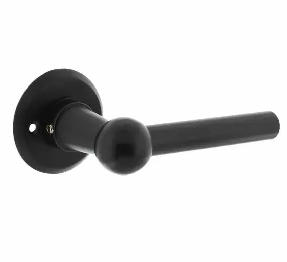 Snelle Levering Intersteel enkele deurklink L/L bol met rozet ø50x5mm zwart