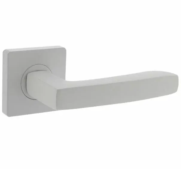 Premium Intersteel enkele deurklink Minos rechts op vierkant rozet wit