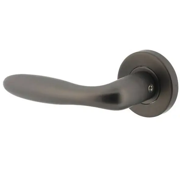 Intersteel enkele deurklink Jupiter links op rozet ø53x8mm rvs antraciet grijs Favoriet