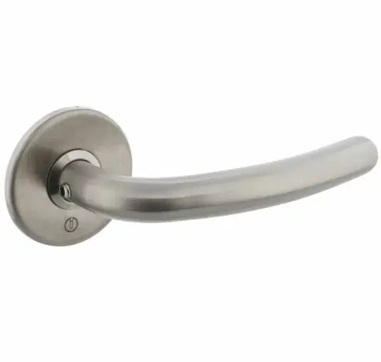 Korting Intersteel enkele deurklink Sabel/Slank op rozet met ring Ø16mm rvs geborsteld