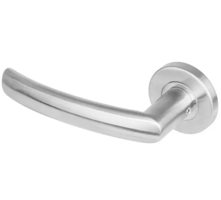 Superprijs Intersteel enkele deurklink Blok links op rond rozet rvs