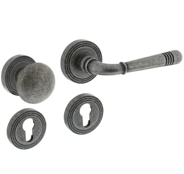Intersteel wisselgarnituur rechts Helena op rond rozet met ril + pc-plaatjes oud grijs Koop Vandaag