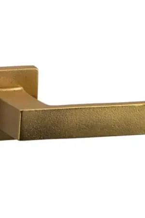 Enkele deurklink Jolie Verve L-model op vierkant rozet antiek goud Gecertificeerd