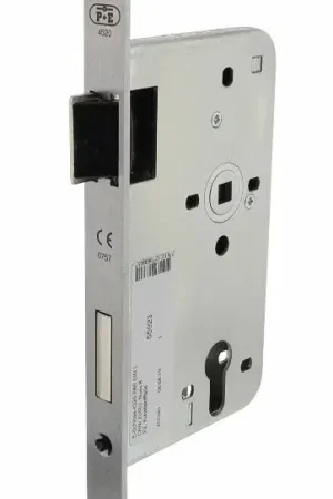 Weekendaanbieding P+E Dag- en nachtslot PC72 DIN links met rvs geborstelde voorplaat 235x20mm