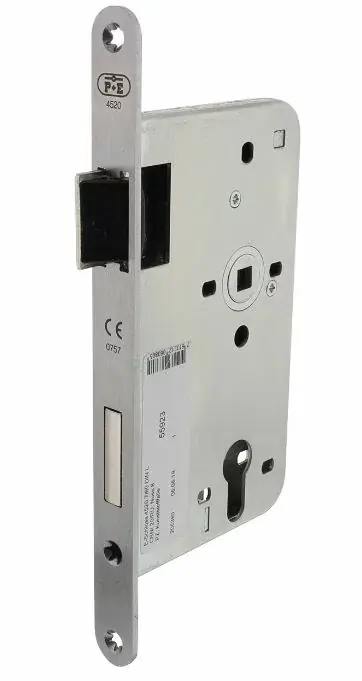 Weekendaanbieding P+E Dag- en nachtslot PC72 DIN links met rvs geborstelde voorplaat 235x20mm