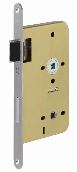 P+E Vrij- en bezetslot WC72 DIN links met rvs geborstelde voorplaat 235x20mm Nieuw