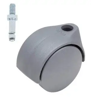 Koop Vandaag Meubelwiel Zilver Kunststof 40 mm Stift M8