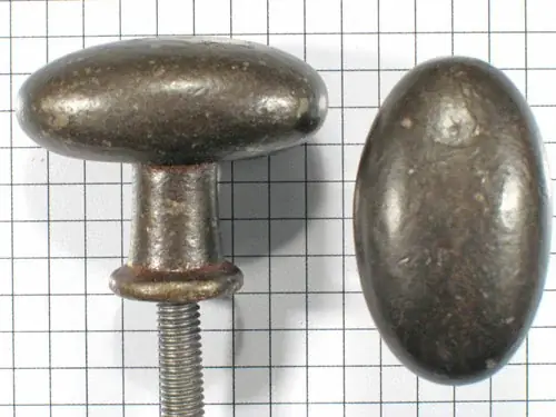 Knop ovaal, ijzer geroest en gelakt, 41 x 24 mm Speciale Aanbieding