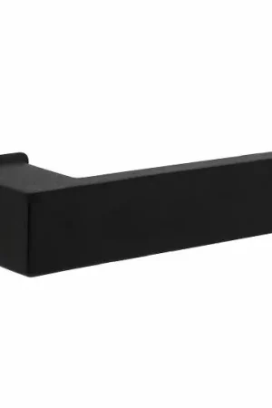 Alleen Vandaag Intersteel deurklink Amsterdam met platte vierkante rozetten zelfklevend 30x30mm rvs zwart