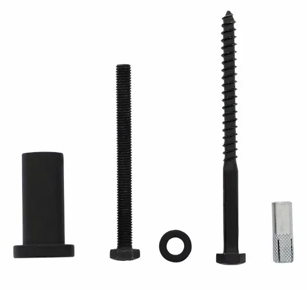 Premium Intersteel set van 5 verlengde, ronde steunen 50mm tbv rail schuifdeursysteem, mat zwart