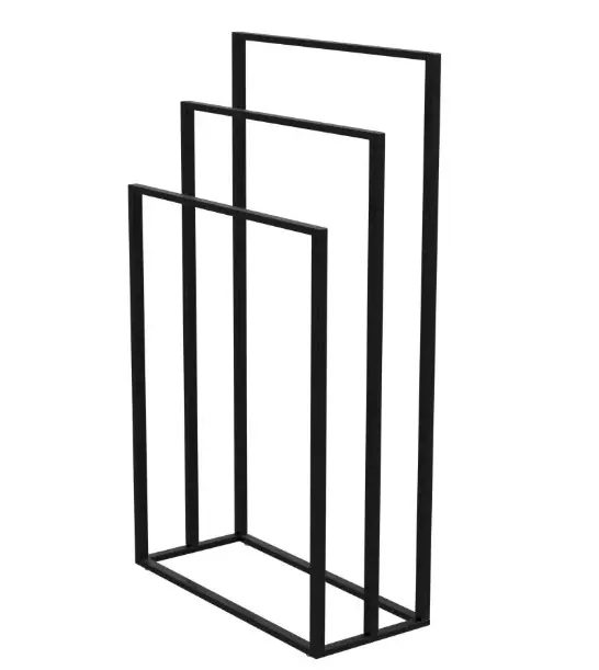 Nu Kopen AMIG handdoekenrek 450x200x800 mm staal zwart