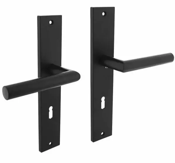 Intersteel deurklink Bastian op langschild SL72 mat zwart Op = Op