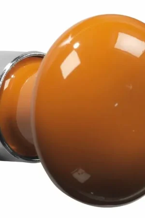 Aanbieding Meubelknop Paddenstoel porselein 30mm glans nikkel/oranje