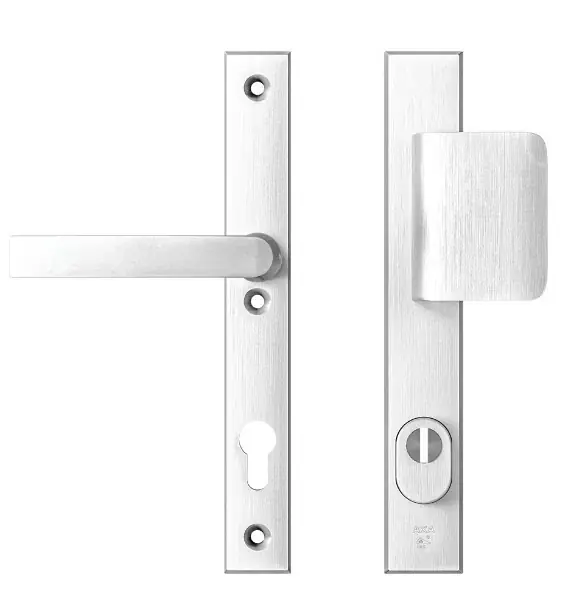 Direct Verzonden AXA Edge Plus smal veiligheidsbeslag PC92 met kerntrekbeveiliging D-greep/kruk SKG3 aluminium F1