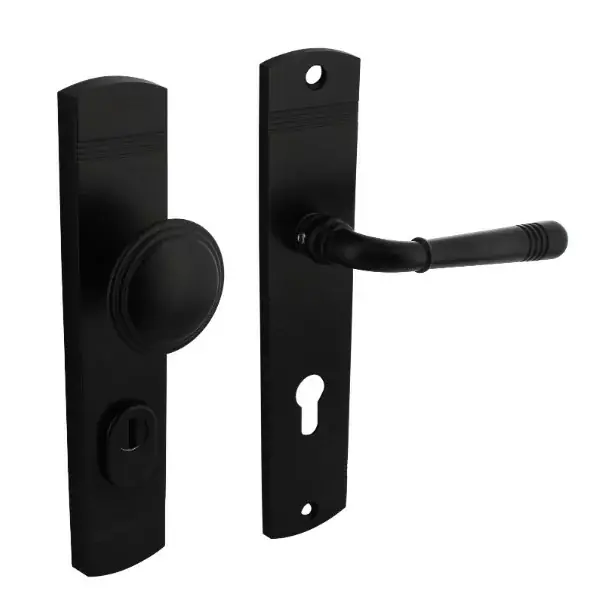 Intersteel voordeurbeslag Helena knop/kruk PC72 met kerntrek beveiliging zwart Korting