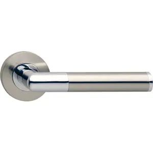 Koop Online Intersteel deurklink Bastian op rond rozet chroom/nikkel mat