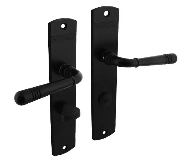 Must-Have Intersteel deurklink Helena op schild 230x44mm WC63/8 zwart