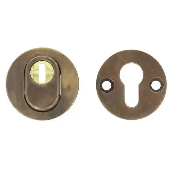 SKG3 cilinderrozet buiten en binnen met kerntrekbeveiliging Elegant messing antiek Shop Nu