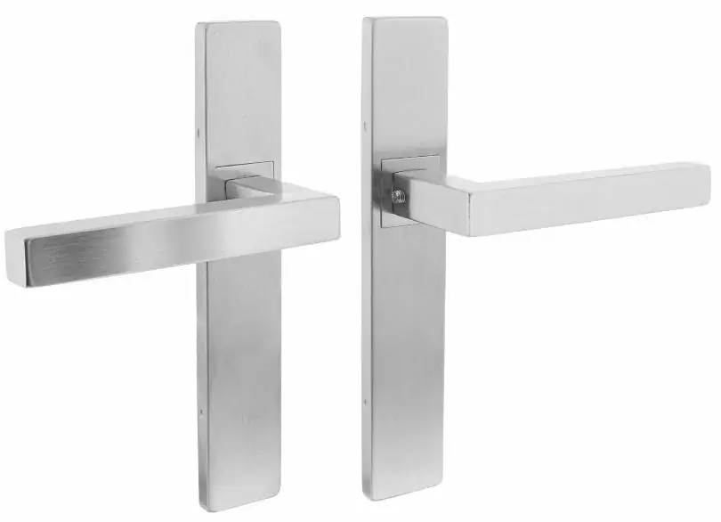 Koopje Intersteel deurklink 1337 vierkant op verdekt schild rechthoek Blind rvs