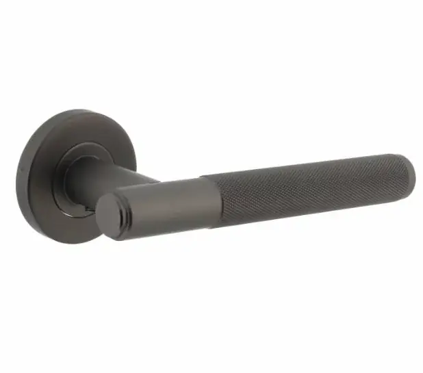 Merkproduct Intersteel deurklink Rombo op rozet ø53x8mm rvs antraciet grijs