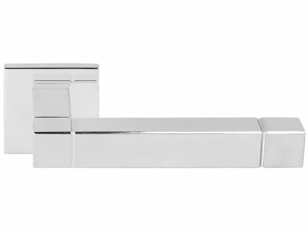 Must-Have Deurklink SQUARE JB100G geveerd op rozet rvs gepolijst