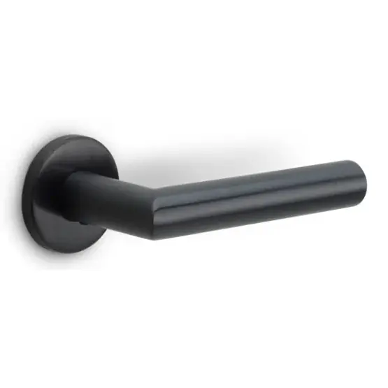 Betaalbaar Deurklink BASICS LBII-22 op ronde rozet PVD gunmetal