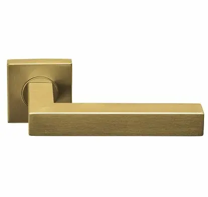 Deurklink BASICS BSQ1-G op vierkant rozet PVD mat goud Direct Verzonden