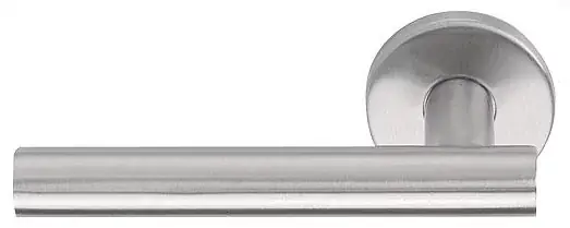 Express Levering Enkele deurklink links BASICS LBVII-19 op ronde rozet mat rvs