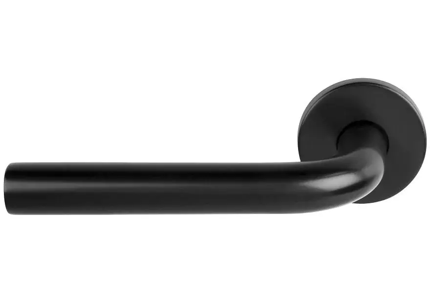 Premium Enkele deurklink links BASICS LBIII-19 op ronde rozet PVD gunmetal