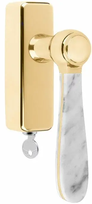 Draaikiepgarnituur BOSCO LZ100-DKLOCK messing ongelakt/marmer Hete Deal